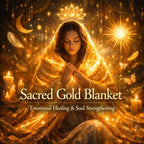 Divine Comfort Blanket Light Gold Energy Wrap for Emotional Healing and Support